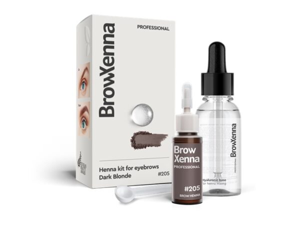 Brow Xenna #205 Dark Blond 10ml + baza hialuronowa 30ml