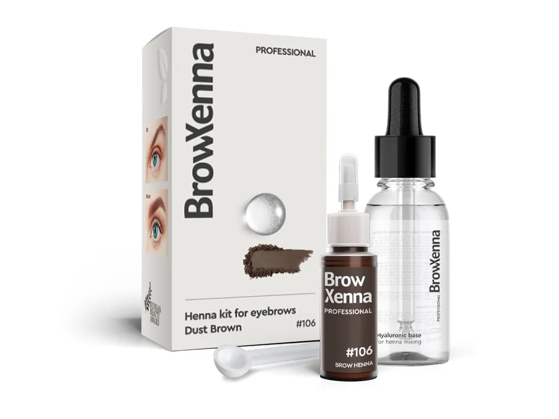 Brow Xenna #106 Dust Brown 10ml + baza hialuronowa 30ml