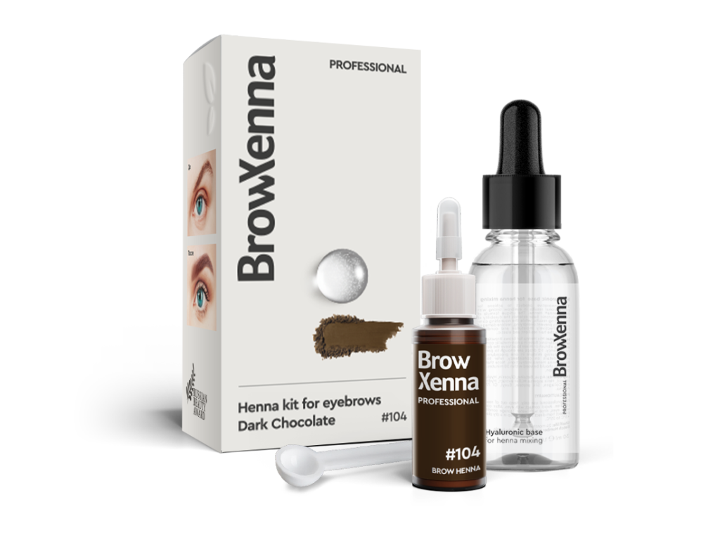 Brow Xenna #104 Dark Chocolate 10ml + baza hialuronowa 30ml