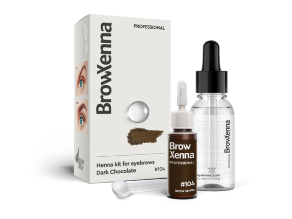 Brow Xenna #104 Dark Chocolate 10ml + baza hialuronowa 30ml