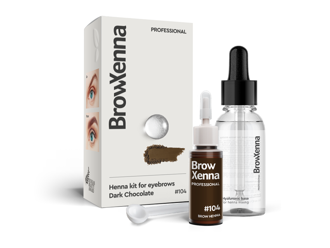 Brow Xenna #104 Dark Chocolate 10ml + baza hialuronowa 30ml