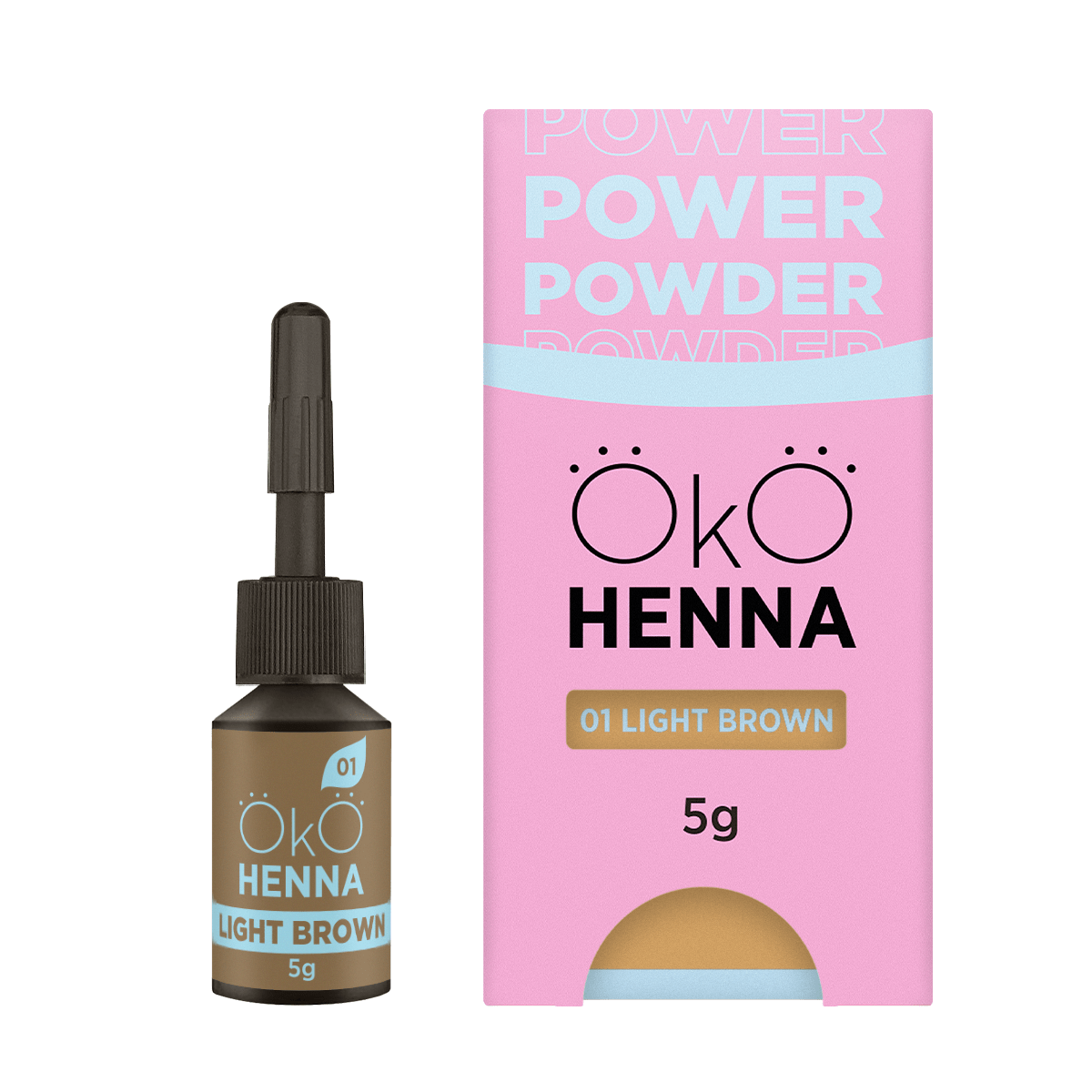 OKO Power Powder henna do brwi 01 Light BROWN 5g