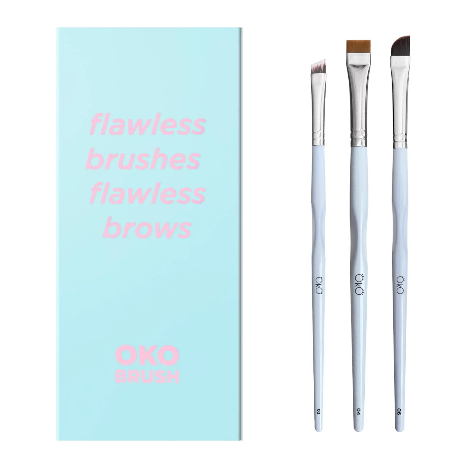 Zestaw pędzli do brwi OKO „Flawless Brushes Flawless Brows”