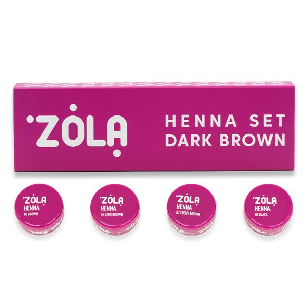 ZOLA HENNA SET DARK BROWN zestaw henna 4×2.5g