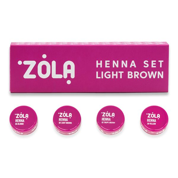 ZOLA HENNA SET LIGHT BROWN zestaw henna 4×2.5g